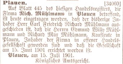 1901-07-12 HR 445 Mühlmann